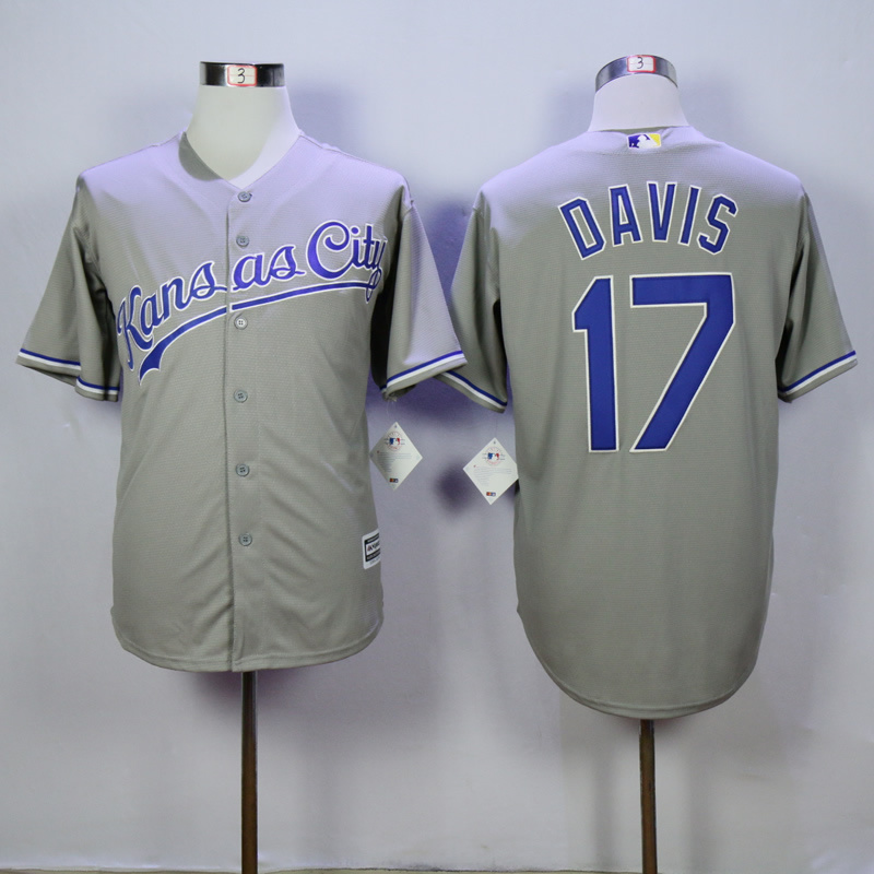 Men Kansas City Royals #17 Davis Grey MLB Jerseys